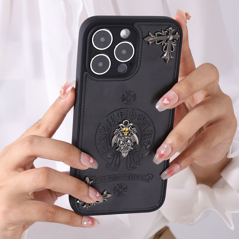 Leder Chrome Hearts Handyhülle für iPhone