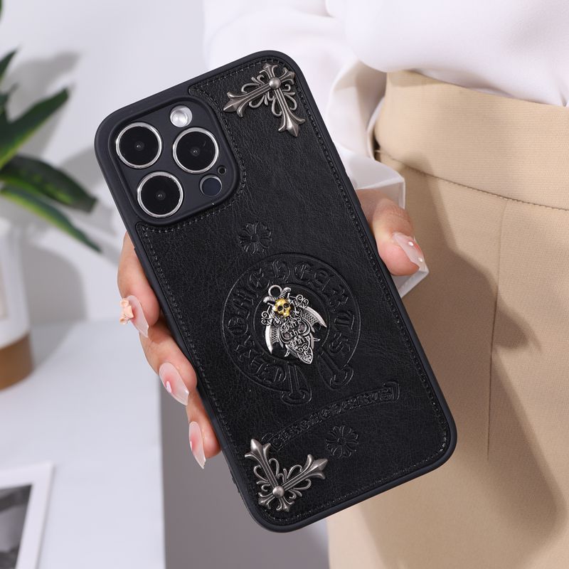 Leder Chrome Hearts Handyhülle für iPhone