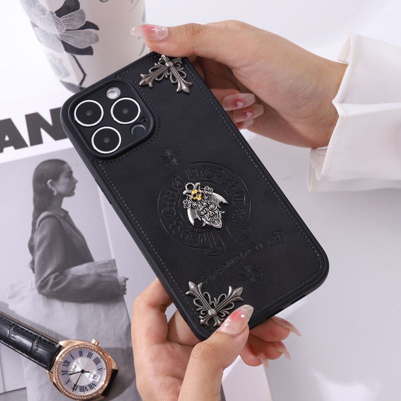 Leder Chrome Hearts Handyhülle für iPhone