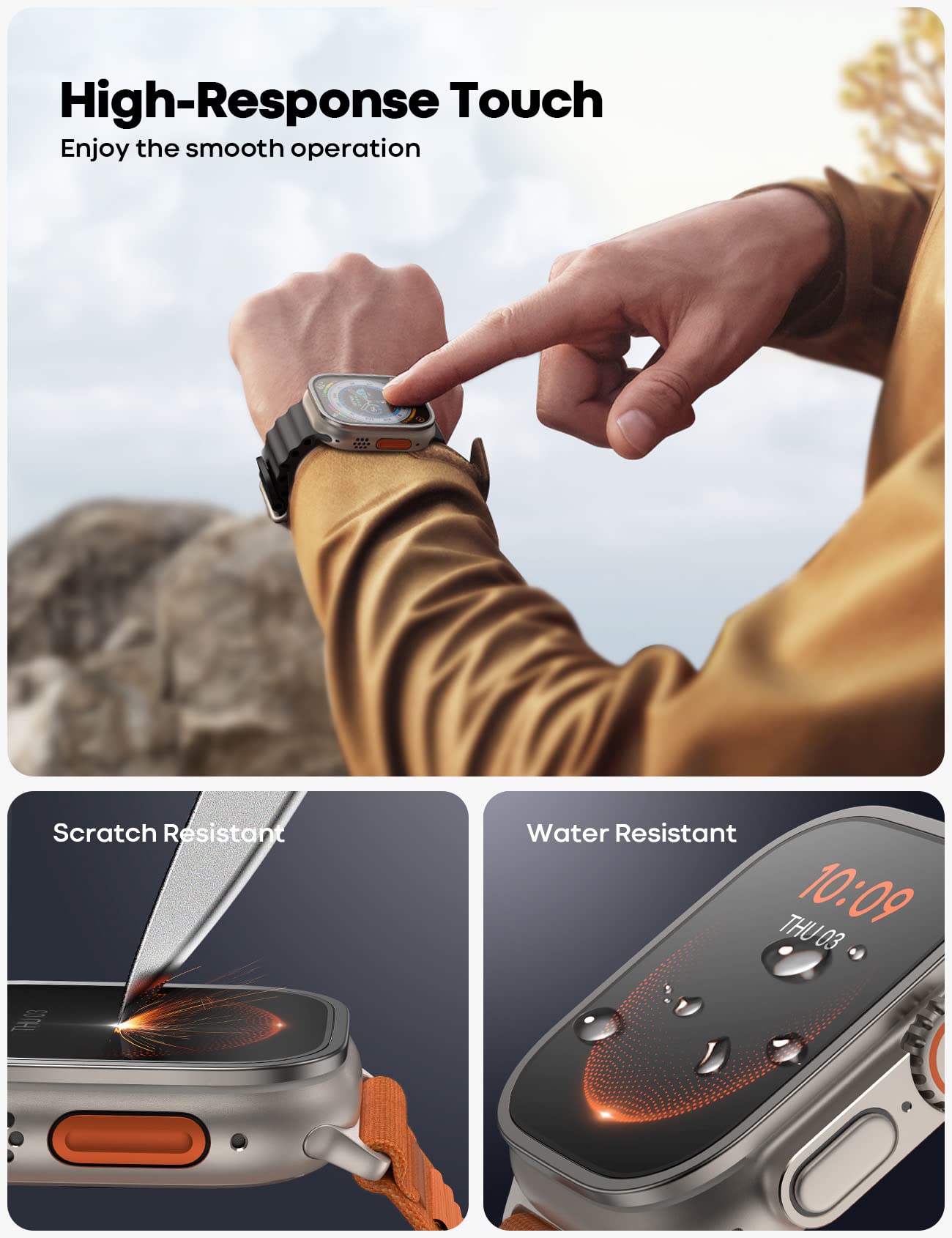 Titanium-Schutzfolie für Apple Watch Ultra 2/Ultra