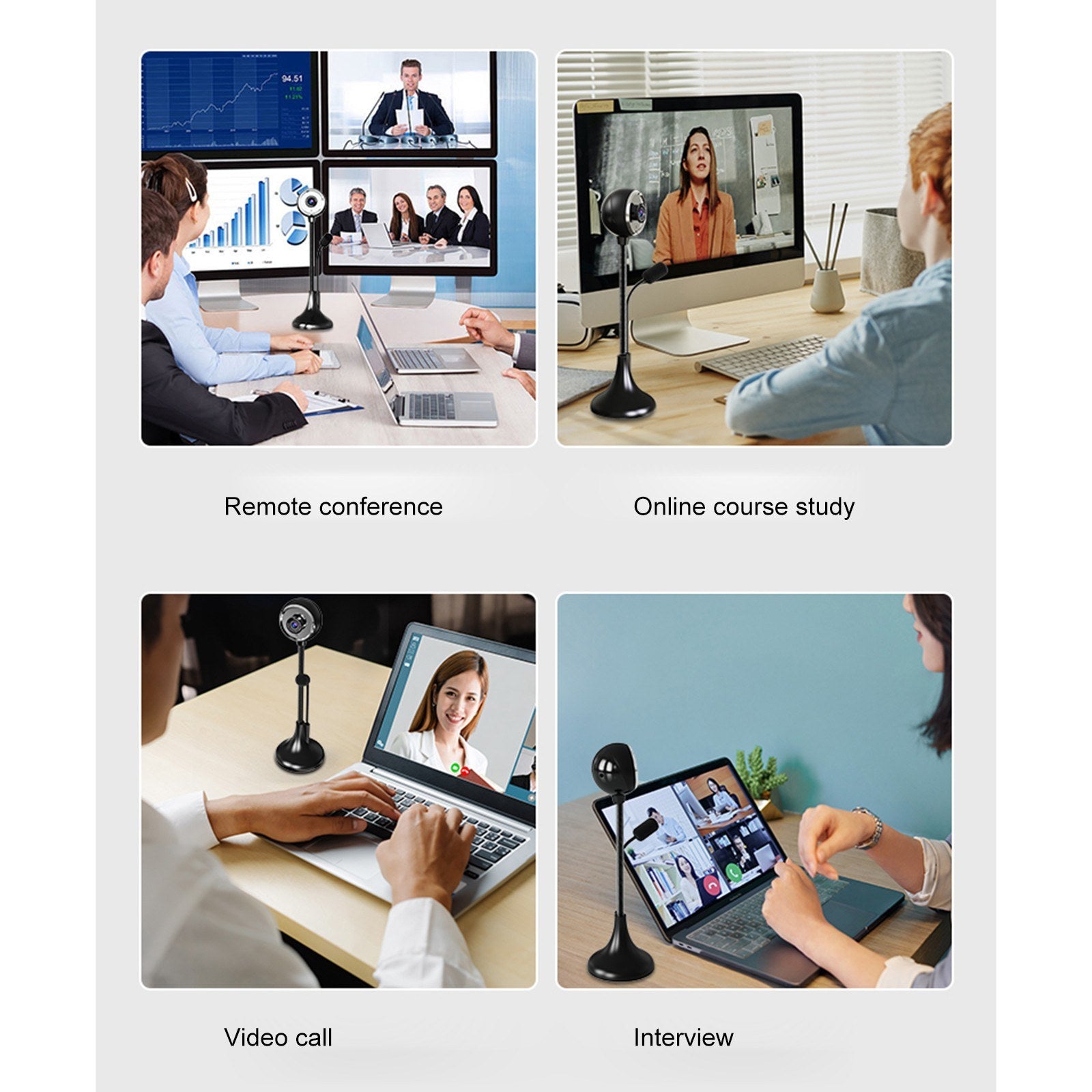 SADA A09 USB-Desktopkamera: HD 1080P, manuelle Fokussierung, Weitwinkel, drehbar, höhenverstellbar, mit Mikrofon für Konferenzen und Streaming