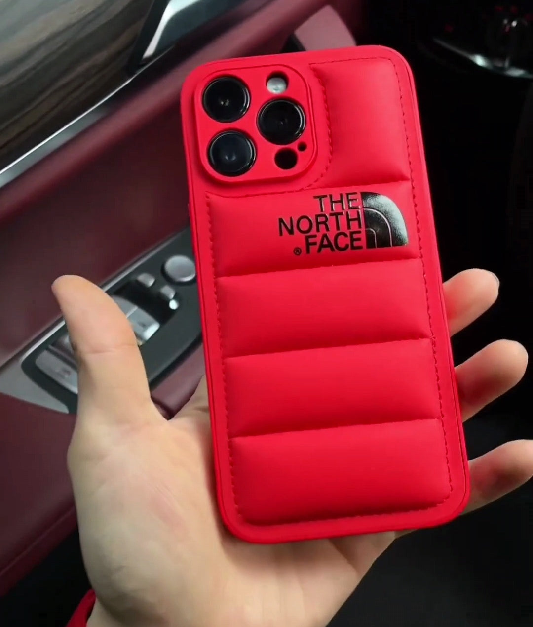 LUXUSMODE LEDER THE NORTH FACE HANDBREIT FÜR IPHONE 13 BIS 15