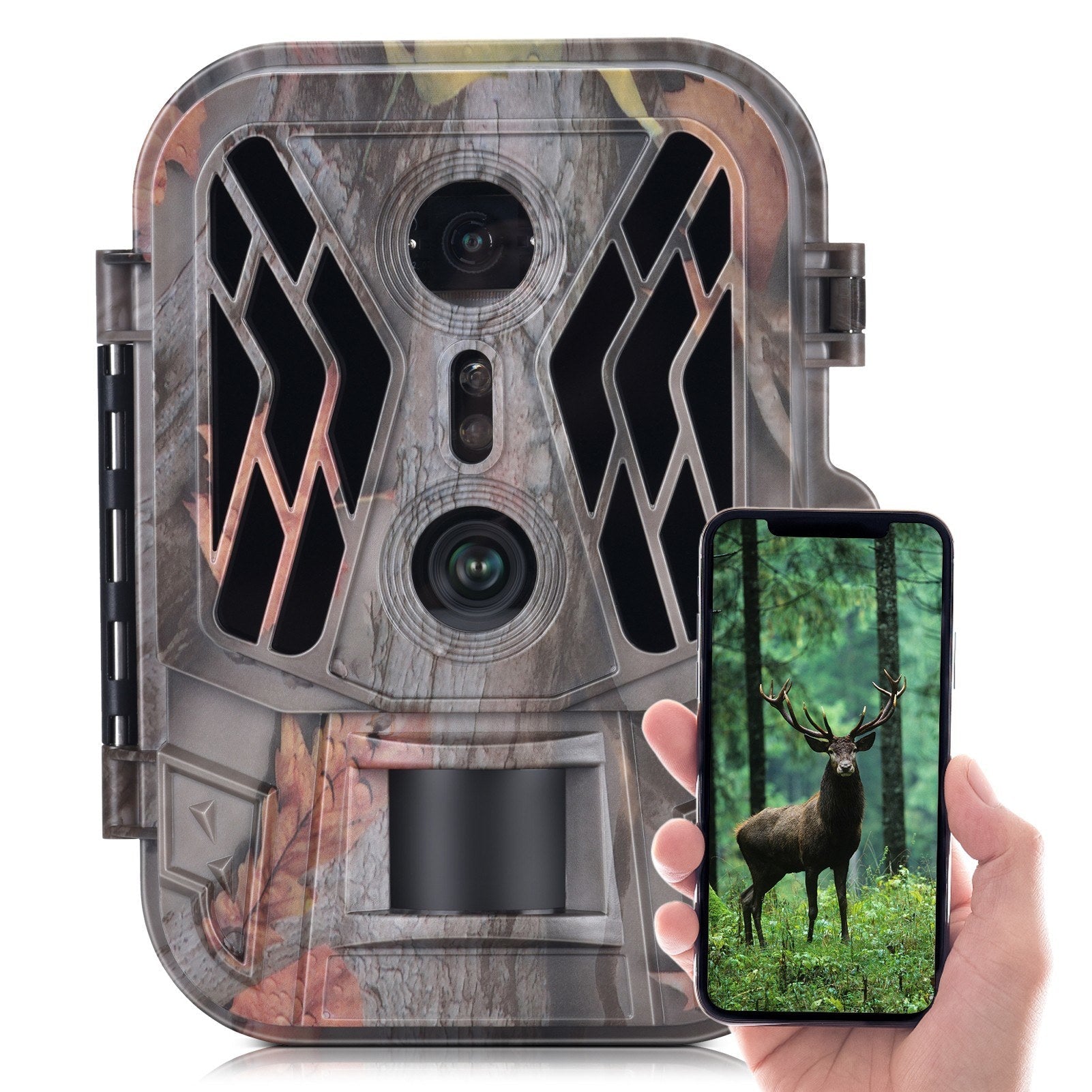 4K 36MP Dual-Lens-Wildkamera mit 2,4 TFT-Bildschirm, bewegungsaktiviert, keine Glühen Nachtsicht, für Wildtiere und Farm-Sicherheit