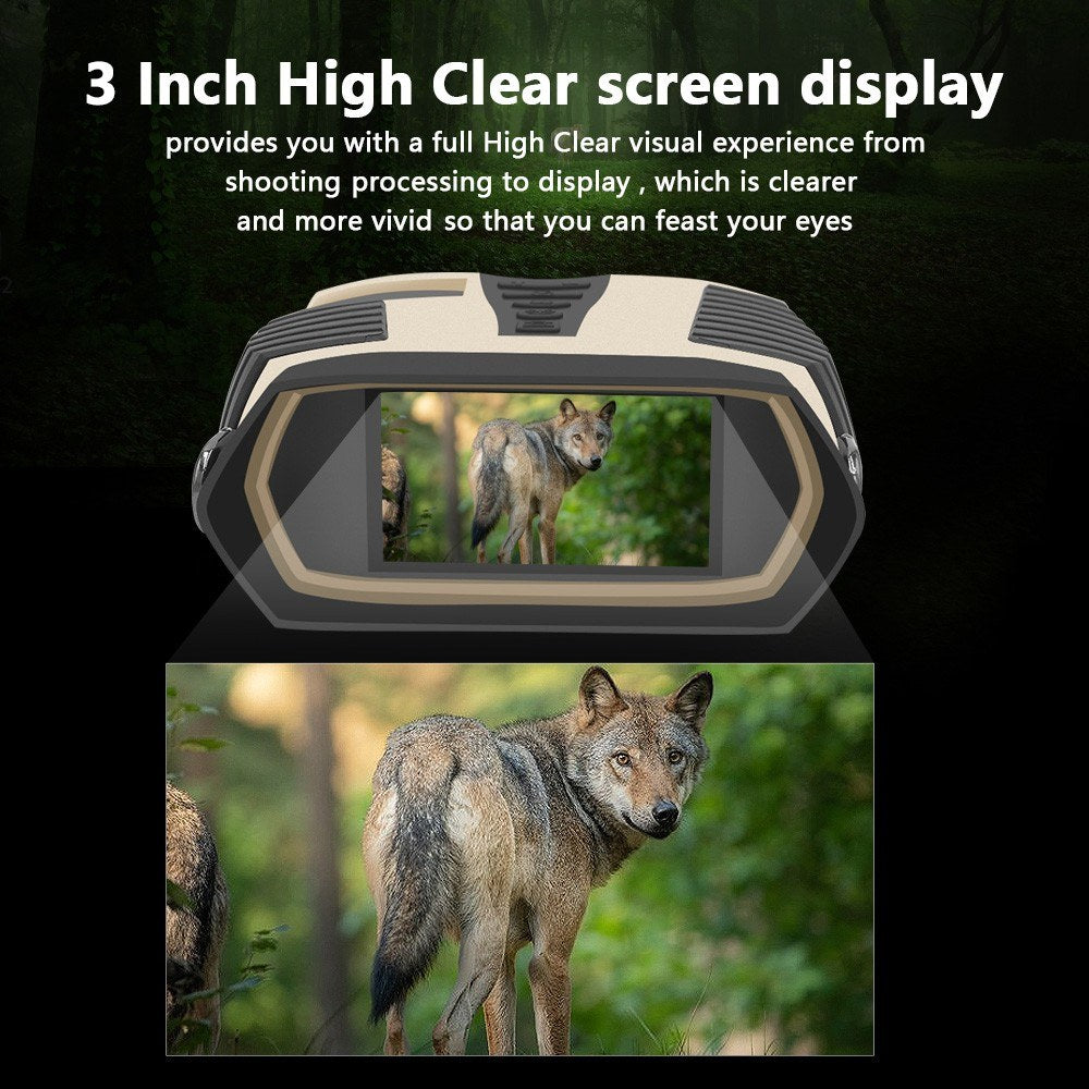 Wasserdichte IP65 Nachtsichtferngläser mit Kamera, 4X Optisch & 8X Digitalzoom, 3 LCD, 2.5K Video, 3W IR für Jagd & Outdoor