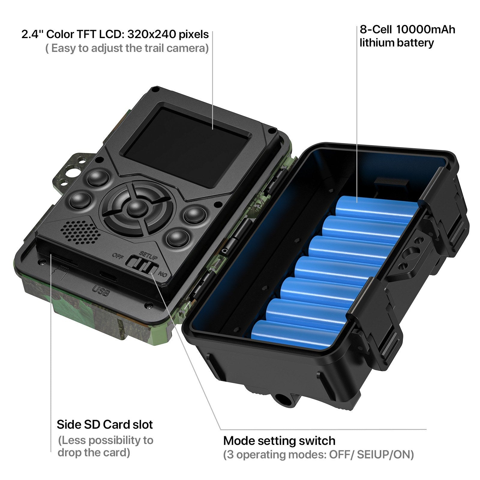 32MP Wireless Solar Trailkamera - Außenwildtier- & Jagdkamera, Infrarot-Nachtsicht, WiFi, IP66 wasserdicht