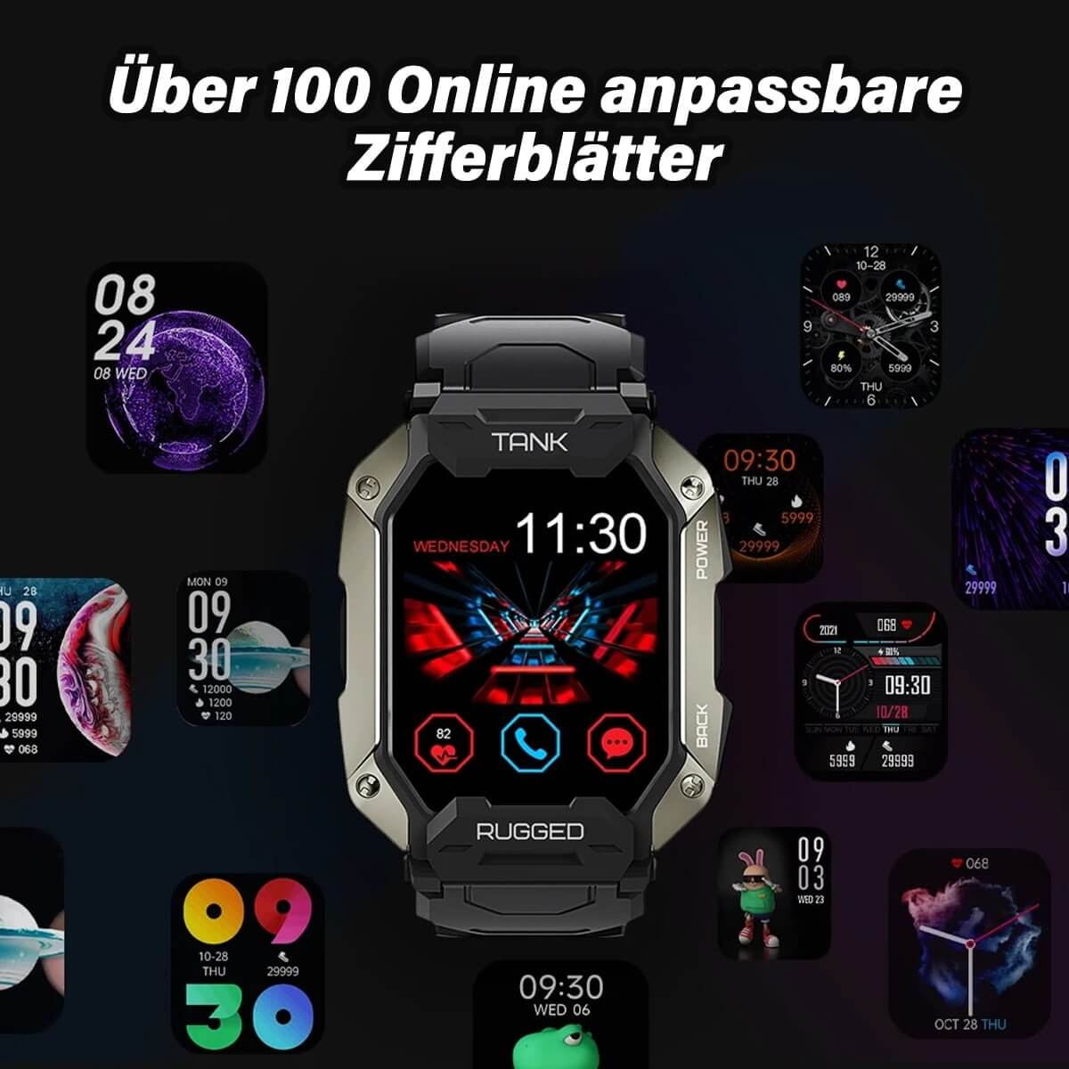 Robuste Smartwatch mit AMOLED-Display