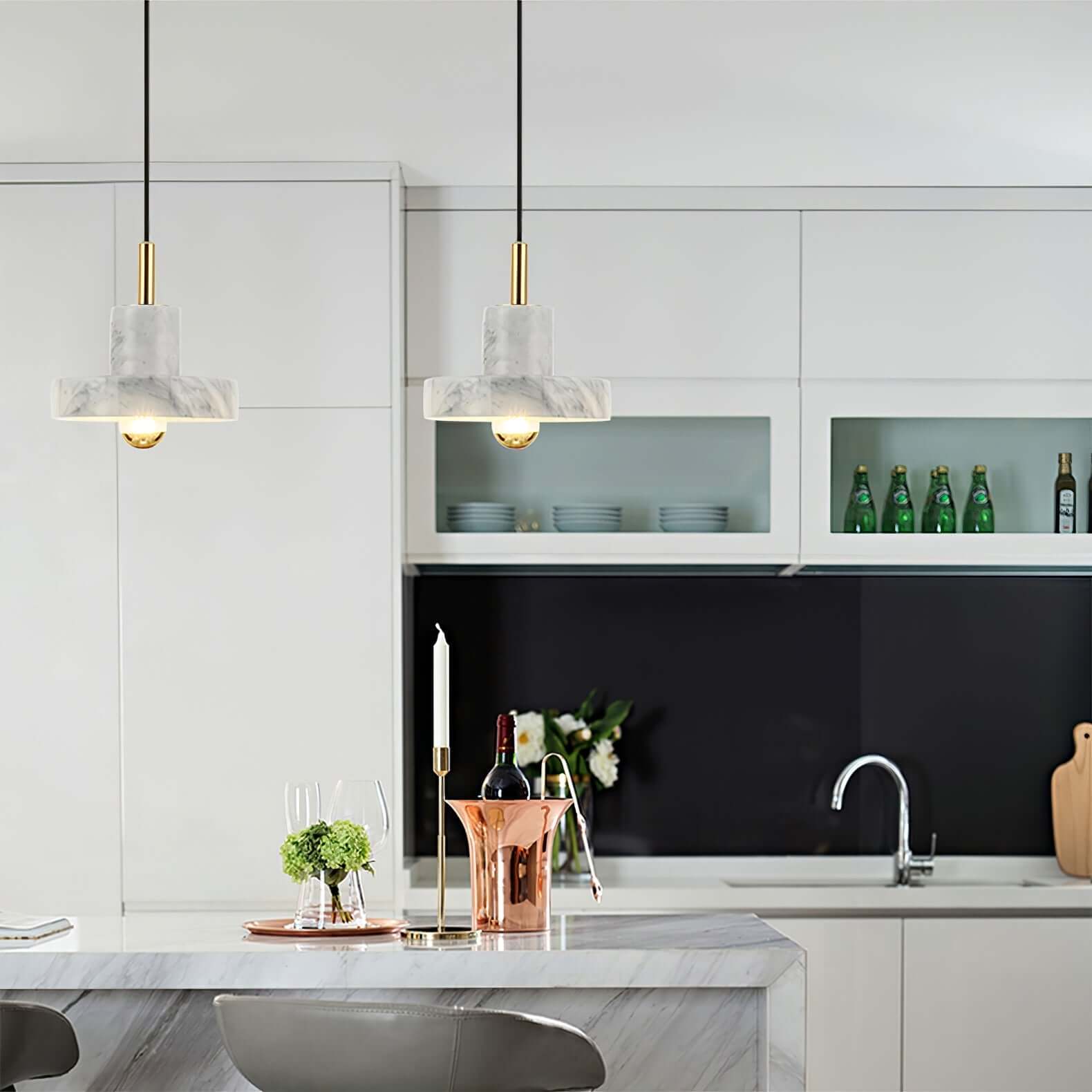 Marmor Hängeleuchte mit integrierter LED