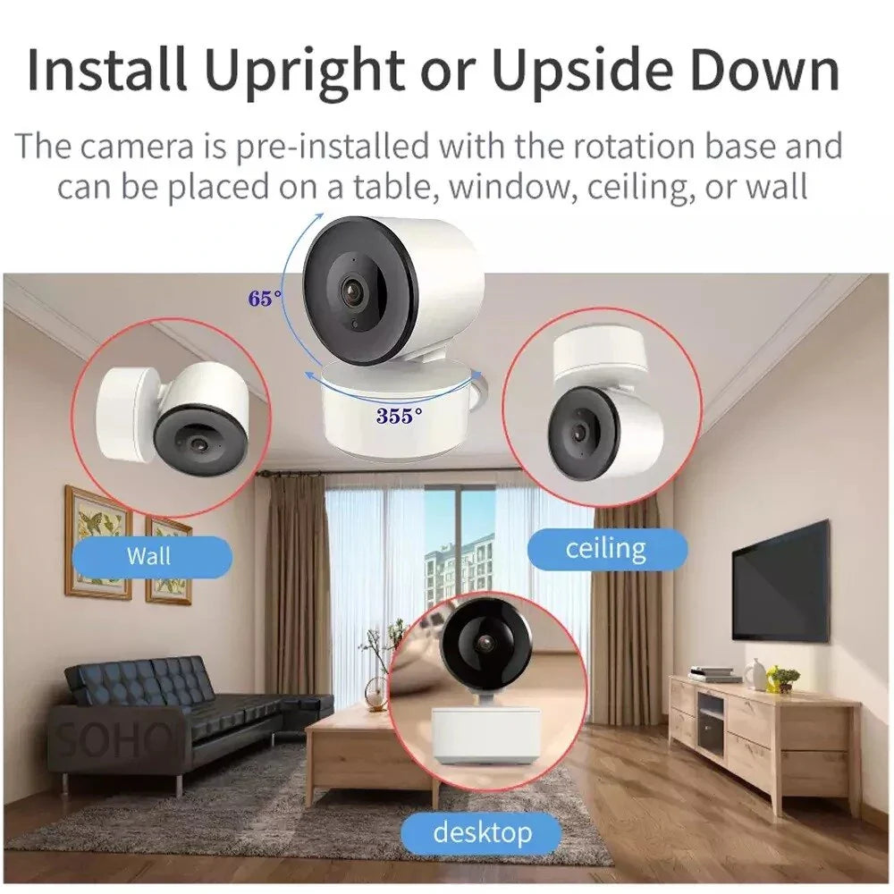 Tuya 360° Drahtlose Smart WiFi Kamera 1080P Innenbewegungsverfolgung, Cloud-Speicher Babyphone & Sicherheitsüberwachung