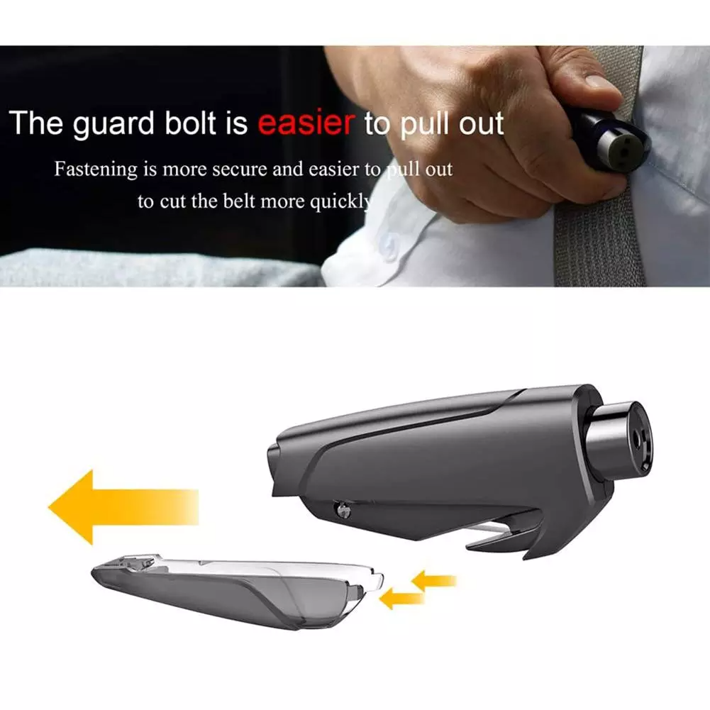 Mini-Auto-Notfallhammer 3-in-1 – Fensterbrecher, Sicherheitsgurt-Cutter, Schlüsselanhänger