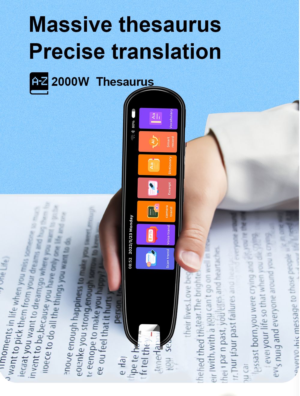 Präzision 112-Sprachen Übersetzungs- und Lesestift – Sofortiger Text- und Sprachübersetzer