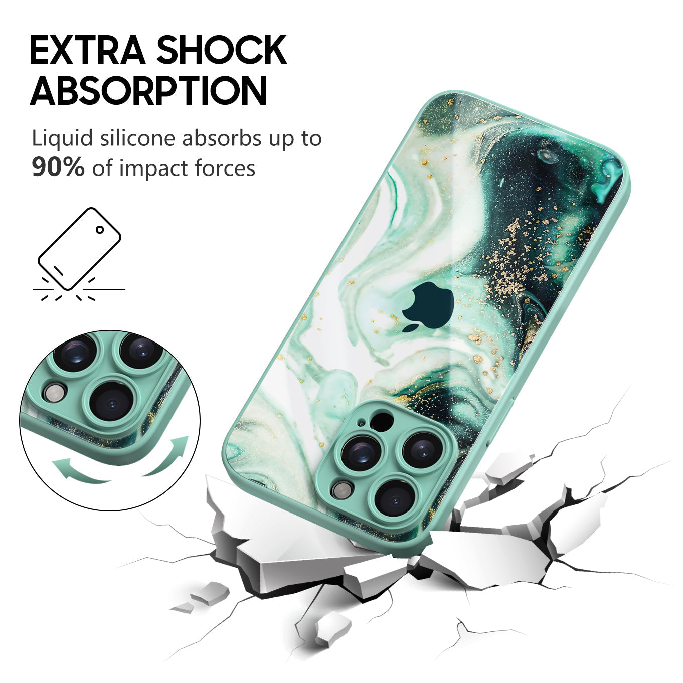 Bunte Jade | Stoßfeste Schutzhülle für iPhone-Serie