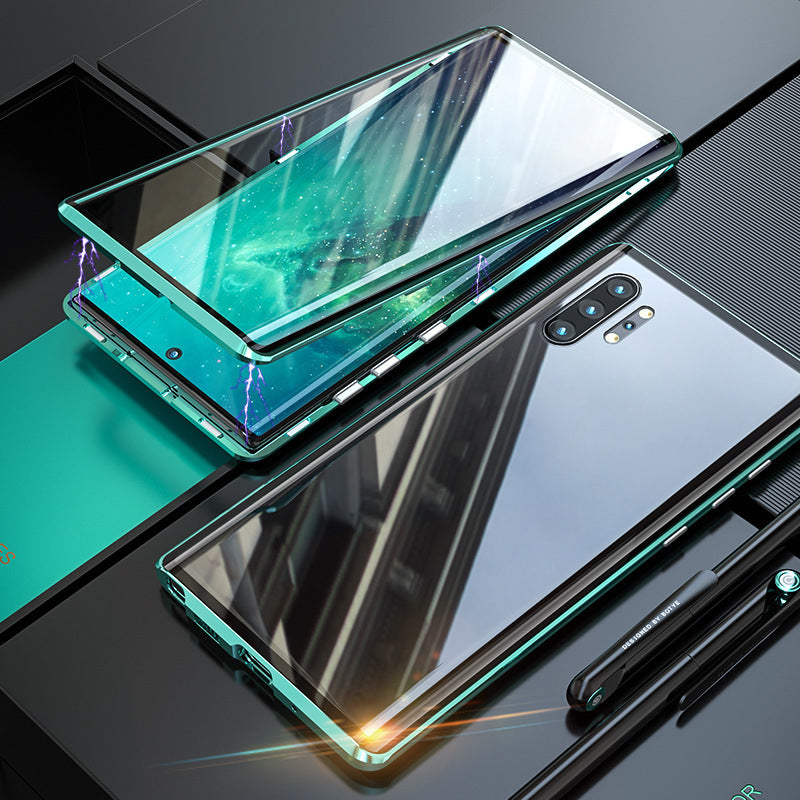 Magnetische gehärtete Glas doppelseitige Handytasche für Samsung
