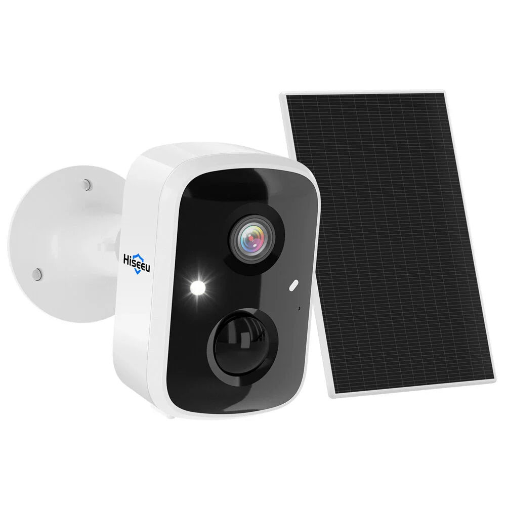 Hiseeu C90 4MP Solar WiFi IP Kamera - HD Nachtsicht, AI Bewegungsdetektion, Zwei-Wege-Audio, 100% kabellos mit 1.6W Solarpanel & Eseecloud App