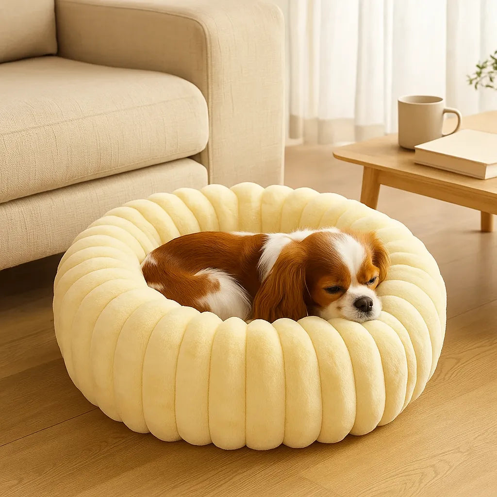 Hundebett Donut - Flauschiges Kuschelbett für kleine & große Hunde