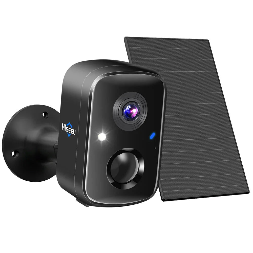 Hiseeu C90B 4MP Solarbetriebene WiFi IP Kamera - Vollfarb-Nachtsicht, IP65 wasserdicht, KI-Bewegungserkennung, Gegensprechfunktion, 100% kabellos, Eseecloud App Smart Home Überwachung