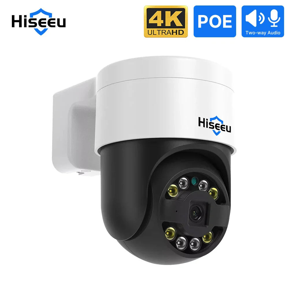 Hiseeu 4MP/8MP Wireless PTZ Außen-IP-Kamera mit Farb-Nachtsicht & Zwei-Wege-Audio