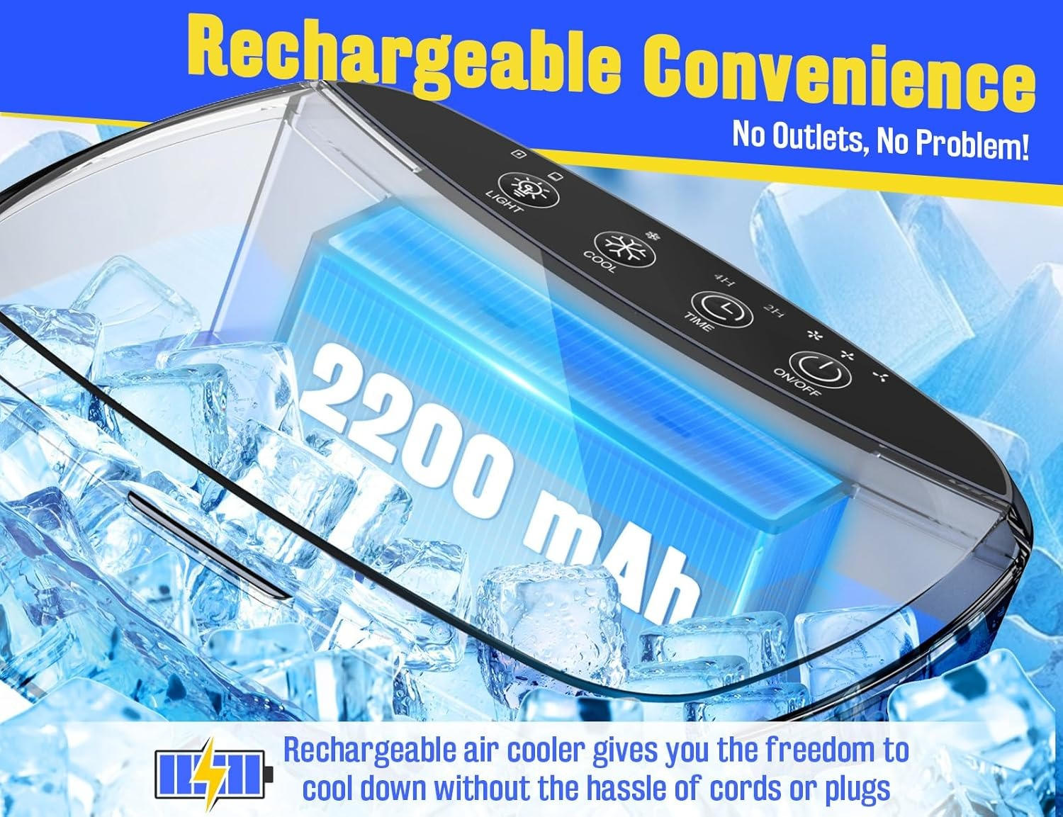 Tragbarer Luftkühler Ventilator 4-in-1 mit Befeuchtung, Aromatherapie & LED-Beleuchtung