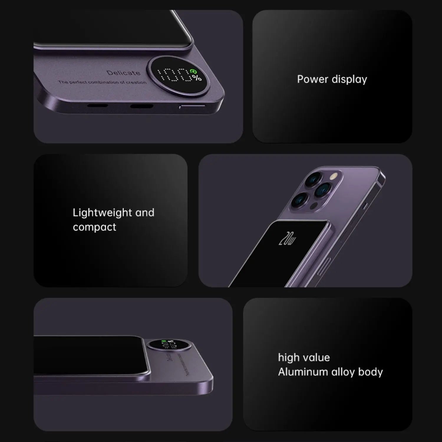 Sleek Magnetic Fast Charging Power Bank – Wirelessly, Hochkapazitäts-Backup-Batterie für alle Geräte