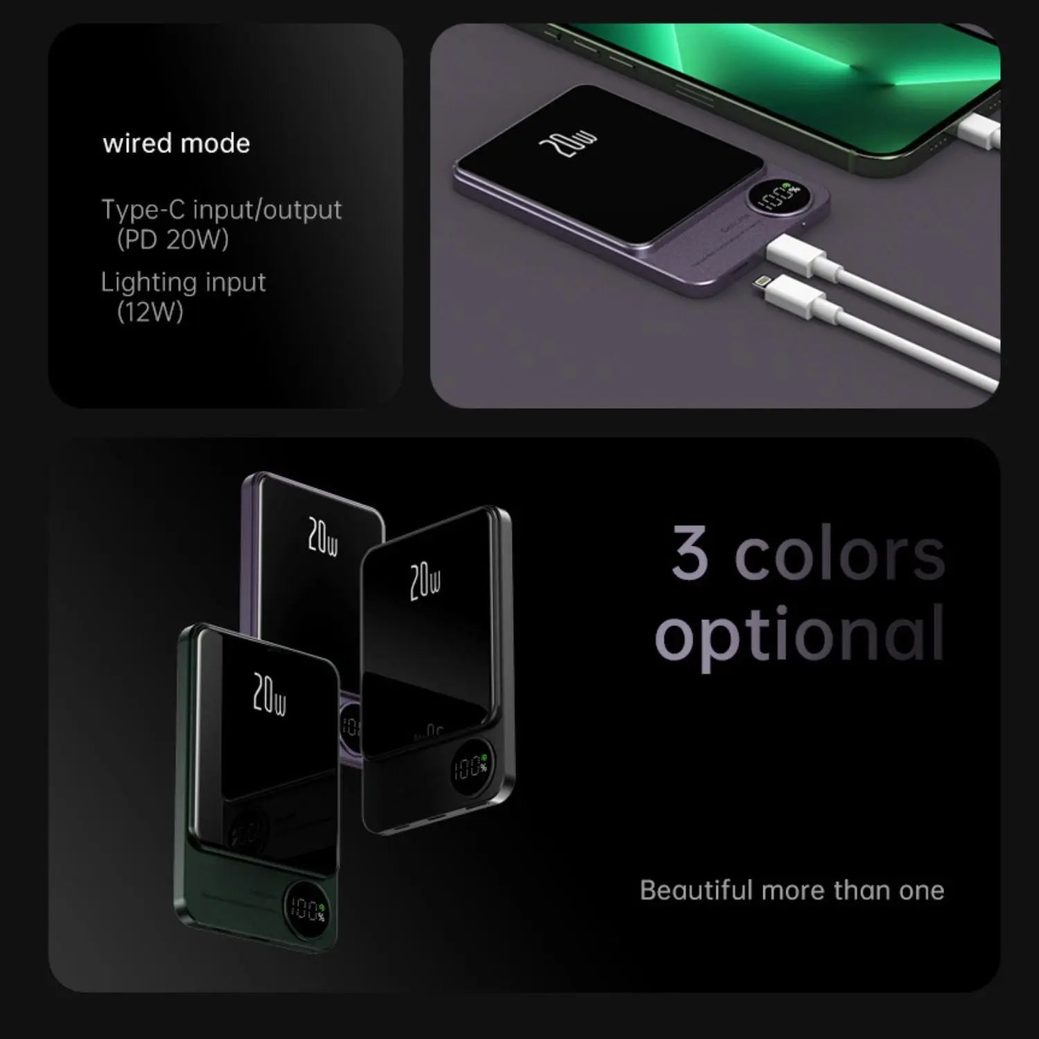 Sleek Magnetic Fast Charging Power Bank – Wirelessly, Hochkapazitäts-Backup-Batterie für alle Geräte