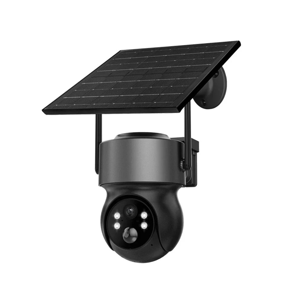 4MP Solar WiFi IP-Kamera, 320° Schwenk/90° Neigung, PIR-Bewegungserkennung, Zwei-Wege-Audio, Nachtsicht, IP66 wasserdicht, Außenüberwachung