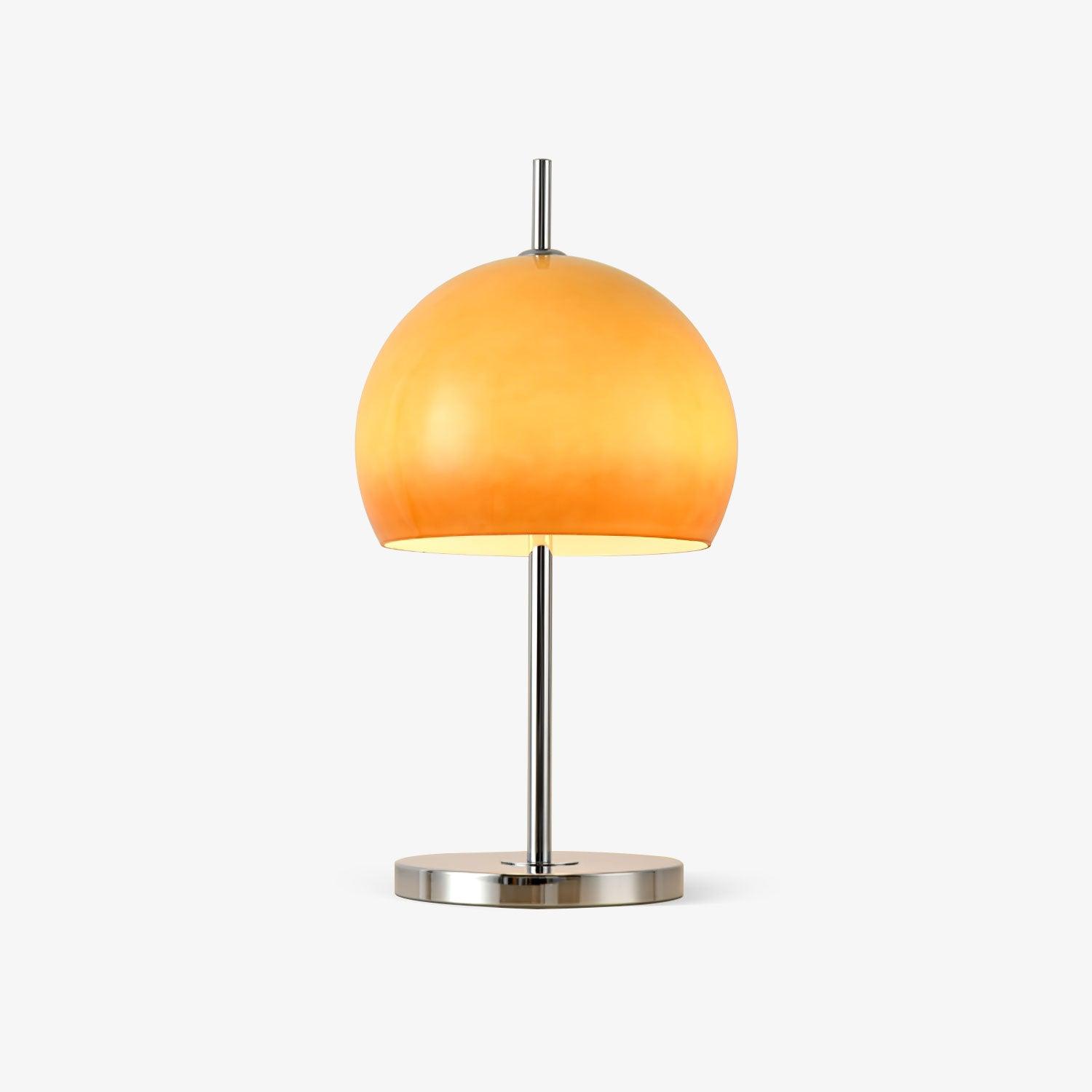 Pilz Design Tischlampe Glas Bernstein