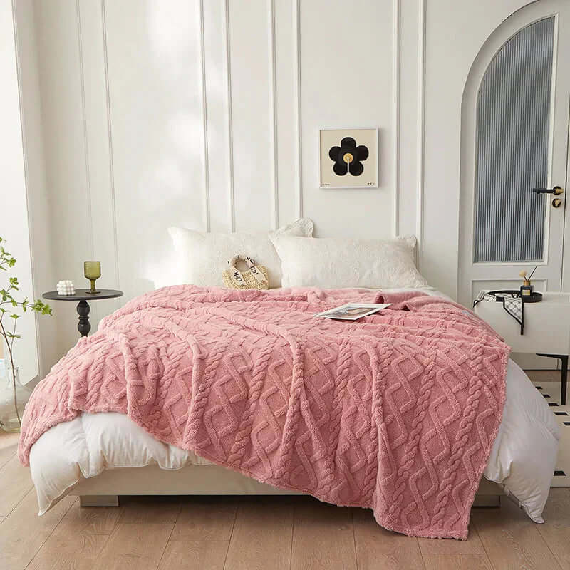 Kuscheldecke - Doppelseitig, Wolloptik, Weich