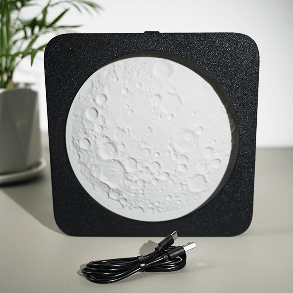Zelara - 3D-gedruckte Mondlampe mit Smart-Touch und stufenloser Dimmfunktion Nachtlicht