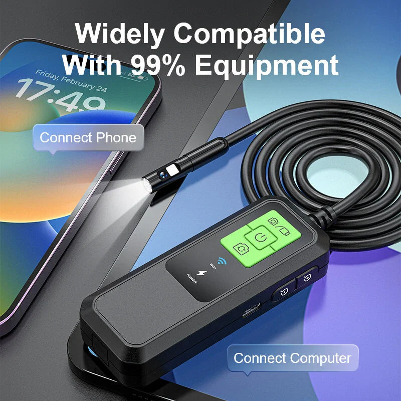 ANESOK 2K HD Dual Lens WiFi Endoskop wasserdichte Kamera 8,0MM USB-Boreskop, Typ C für Auto & Android-Smartphone, 1/5/10M