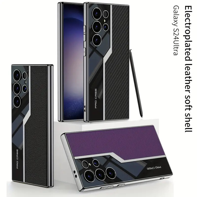 Super Lauf Ultra-dünn Einfache Elektroplattierung Leder Handyhülle Für Samsung Galaxy S25