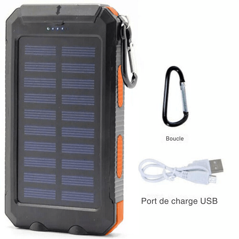 Solar Powerbank wasserdicht stoßfest 10.000 mAh - Solaraufladung