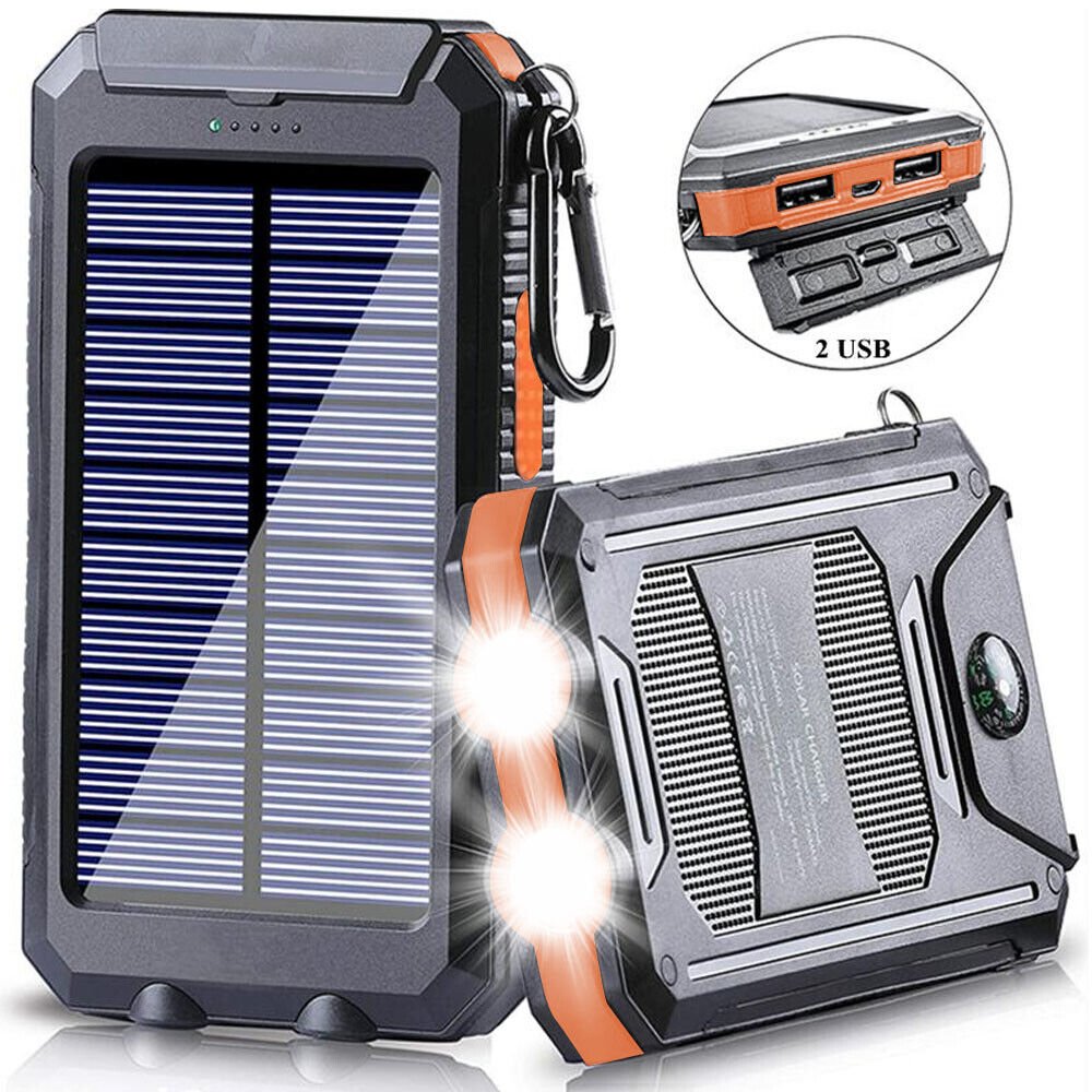 Solar Powerbank wasserdicht stoßfest 10.000 mAh - Solaraufladung