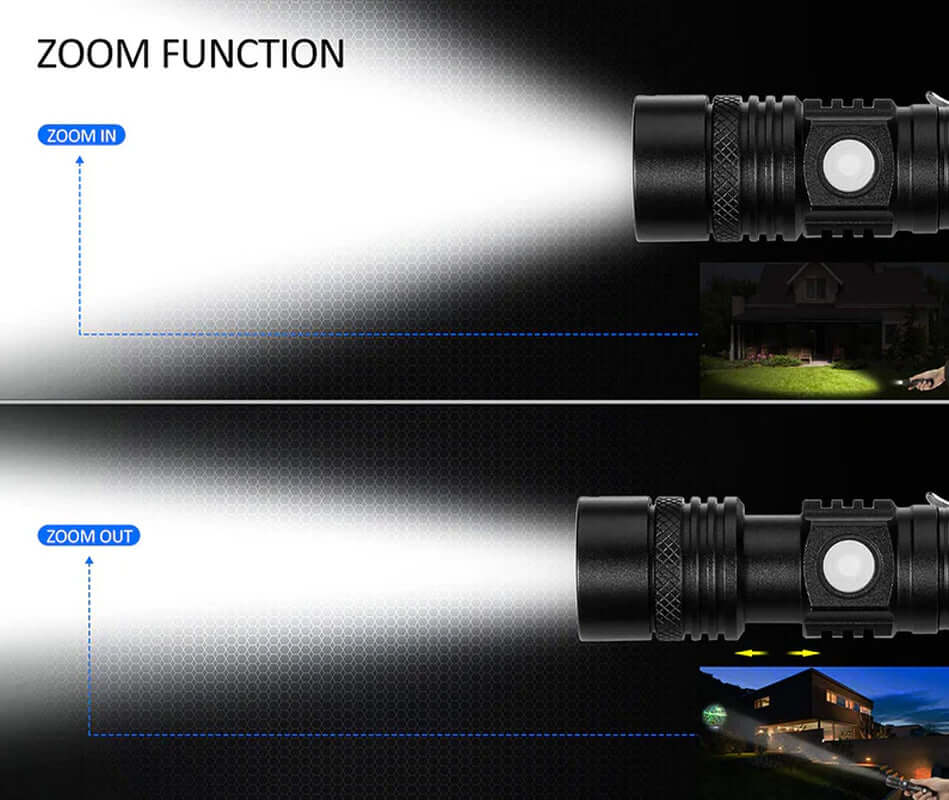 Zelara LED Taktische Taschenlampe Zoombar
