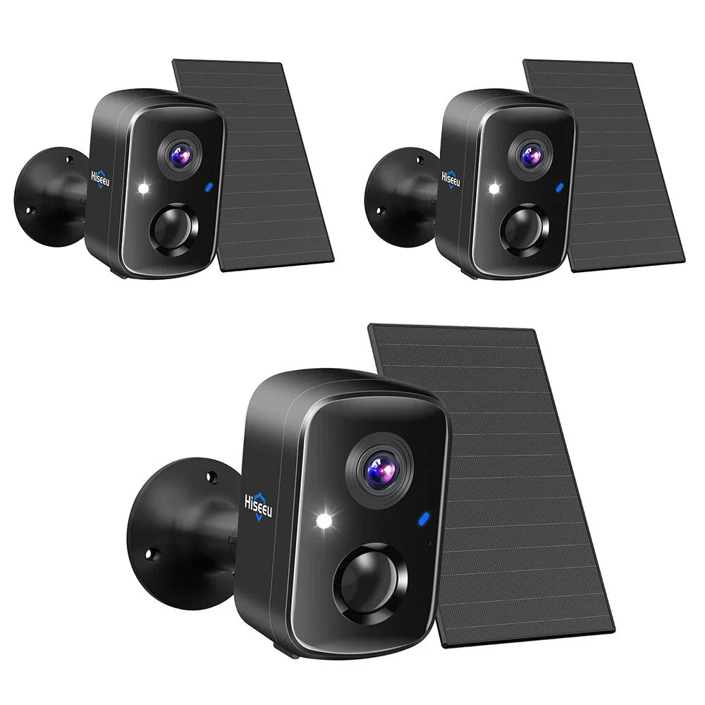 Hiseeu C90B 4MP Solarbetriebene WiFi IP Kamera - Vollfarb-Nachtsicht, IP65 wasserdicht, KI-Bewegungserkennung, Gegensprechfunktion, 100% kabellos, Eseecloud App Smart Home Überwachung