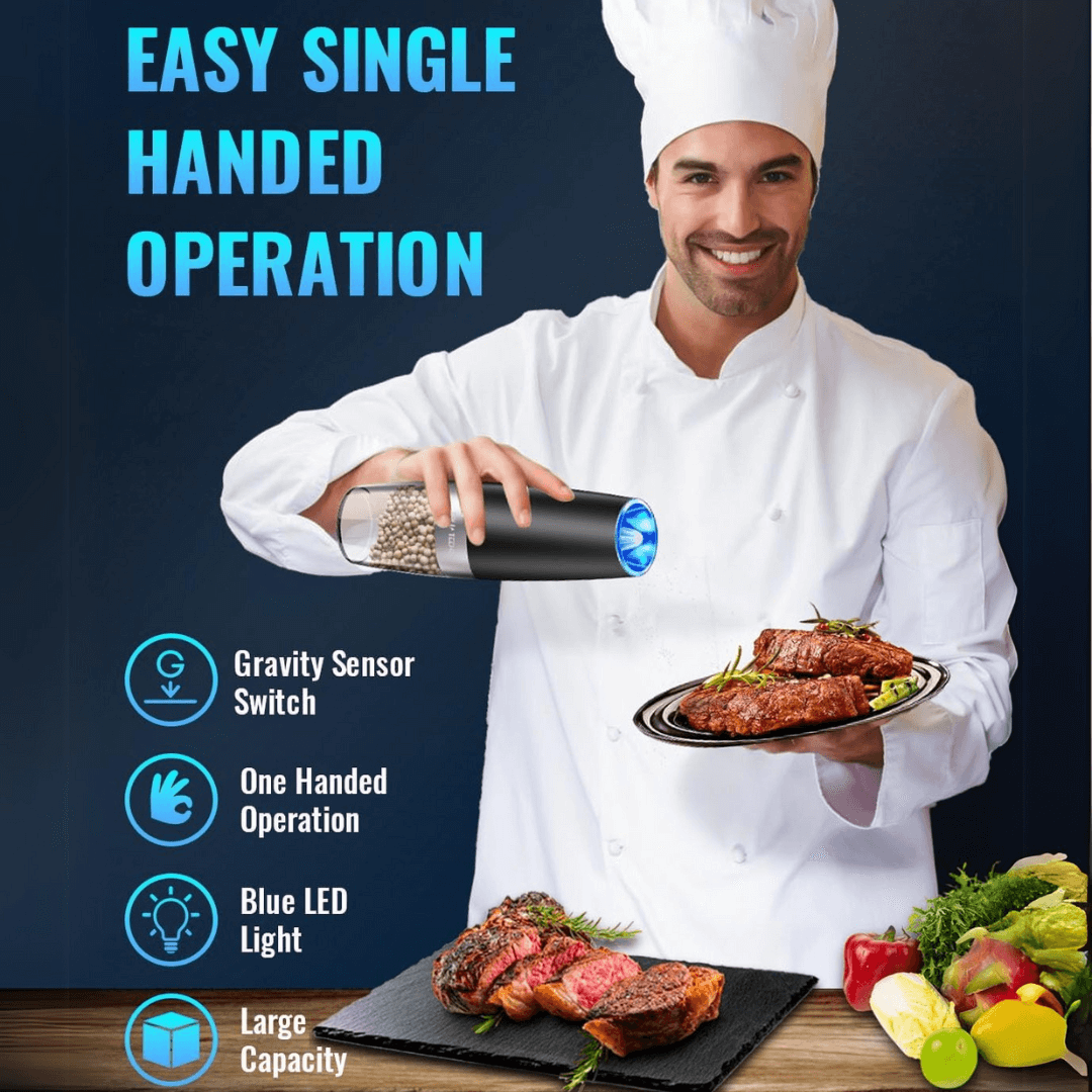 Elektrische Pfeffermühle & Salzmühle Set - Wiederaufladbar