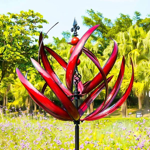 Metall Windspiel - Blau | Robustes Design für Garten