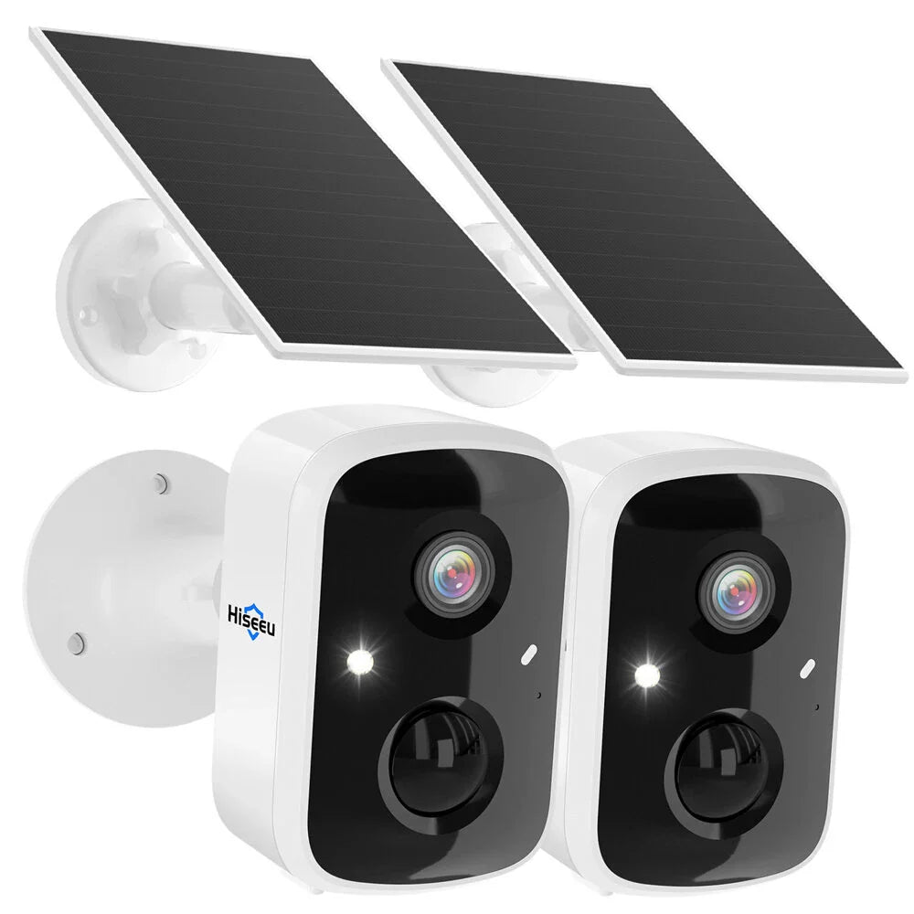 Hiseeu C90 4MP Solar WiFi IP Kamera - HD Nachtsicht, AI Bewegungsdetektion, Zwei-Wege-Audio, 100% kabellos mit 1.6W Solarpanel & Eseecloud App