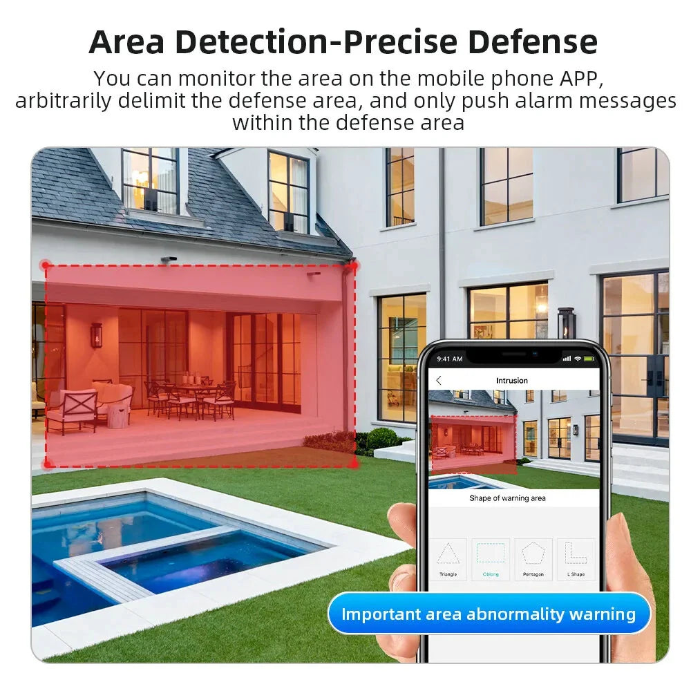 ICSEE 4K 8MP Outdoor-WiFi-IP-Kamera - Drahtlose CCTV, IP66 wetterfest, Nachtsicht, Bewegungsverfolgung, Zweiwege-Audio, SD/Cloud-Speicher, EU-Stecker