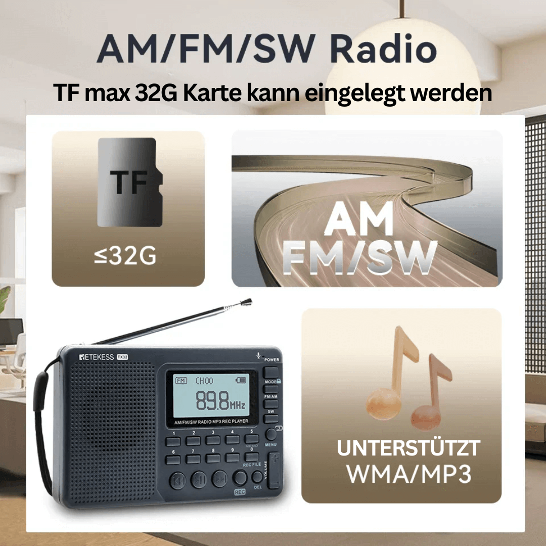 Zelara Multiband-Radio mit Aufnahmefunktion