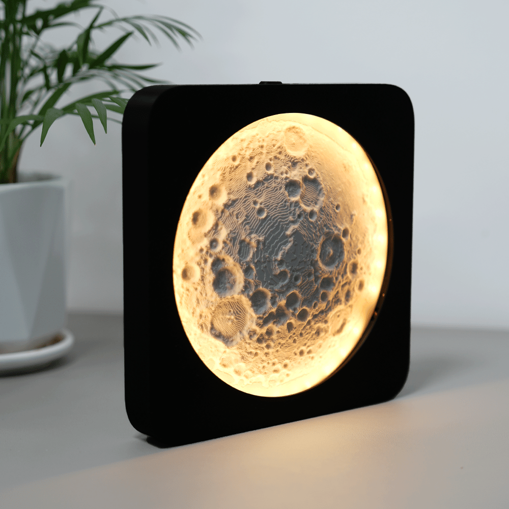 Zelara - 3D-gedruckte Mondlampe mit Smart-Touch und stufenloser Dimmfunktion Nachtlicht