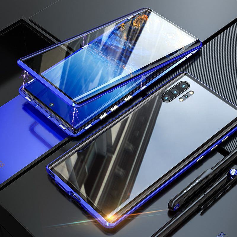Magnetische gehärtete Glas doppelseitige Handytasche für Samsung