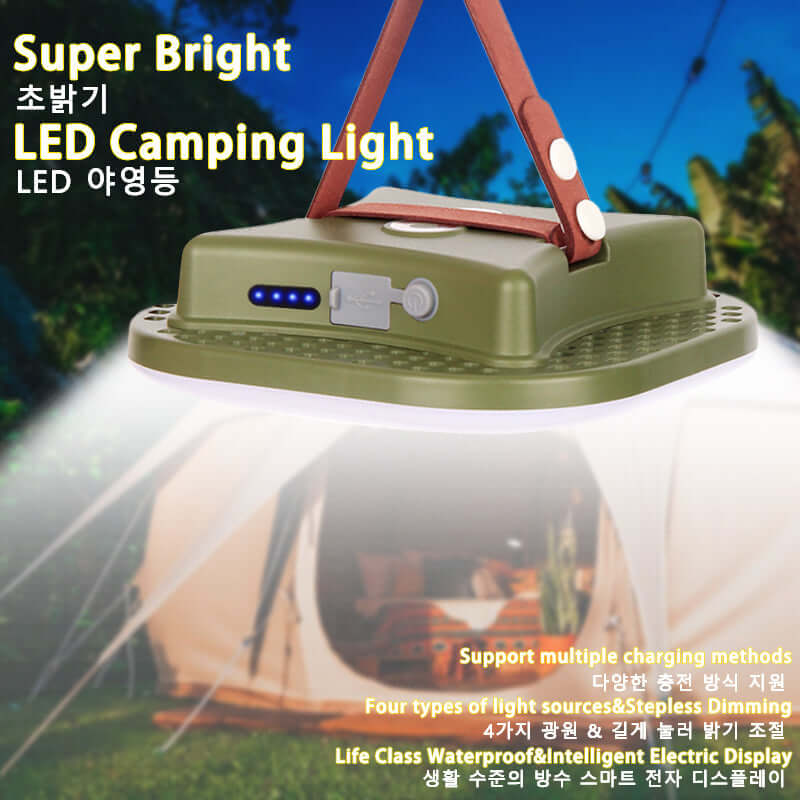 80W LED Solar Campinglampe mit Magnet & Zoom