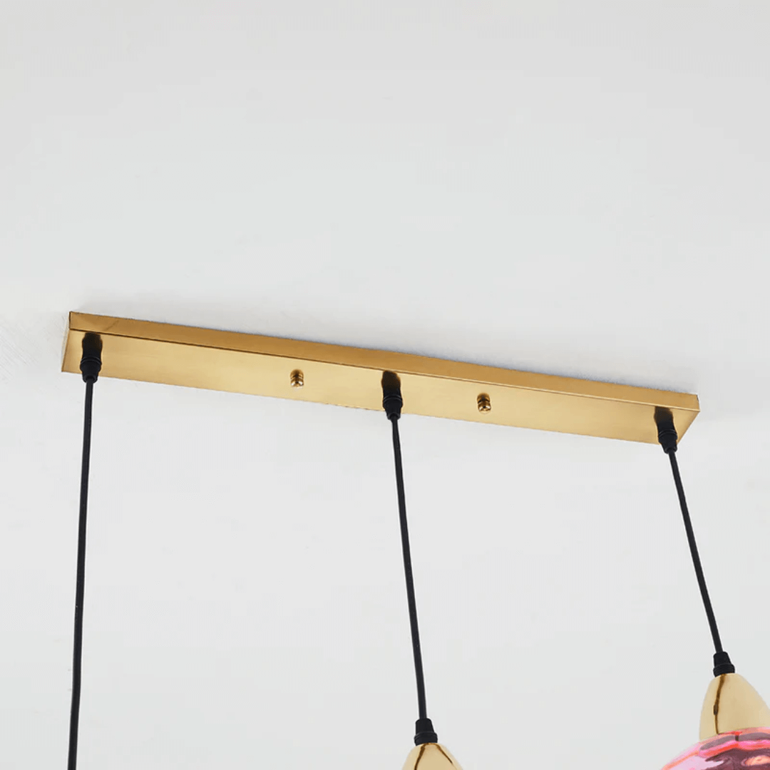 Moderne 3er Cluster Pendelleuchte Glas