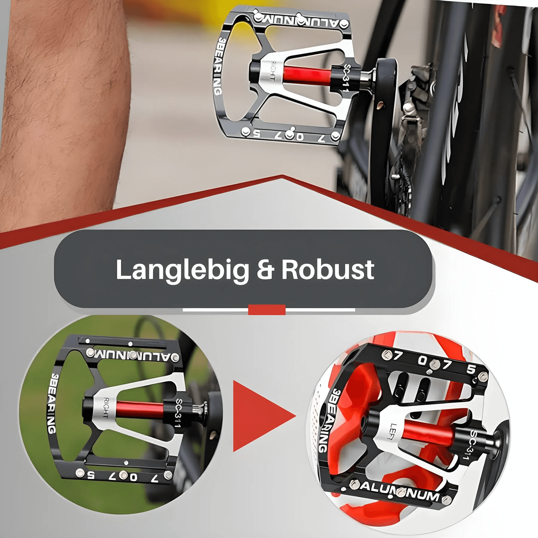 Zelara Fahrradpedale mit Anti-Rutsch-Grip