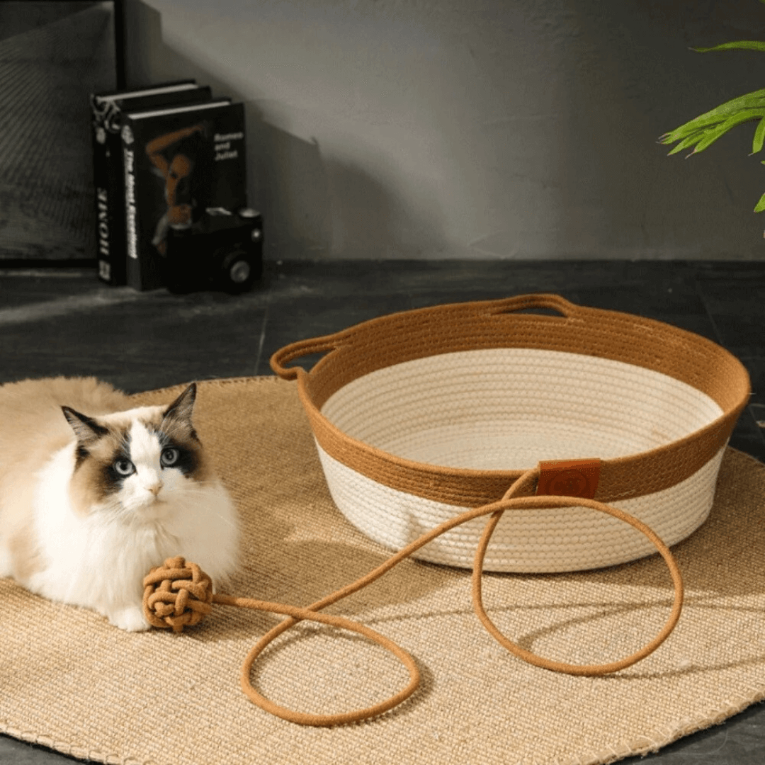 Kuscheliges Katzenbett aus Baumwolle - Handgewebt