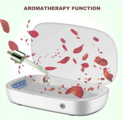 UV-Smartphone-Sterilisator mit kabelloser Ladefunktion, Aromatherapie & USB-C – Für Handys bis 7,4 Zoll