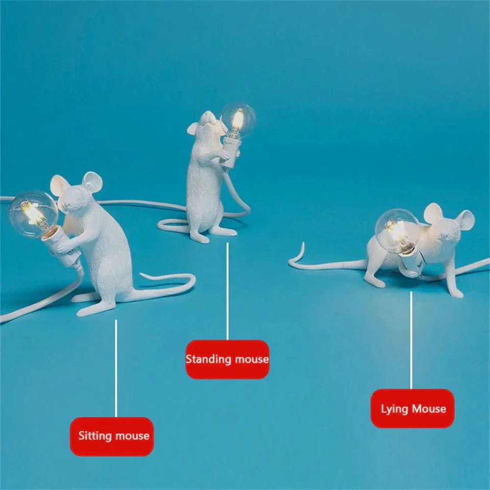 Maus Tischlampe - Kreative LED Beleuchtung - Verspielte Deko