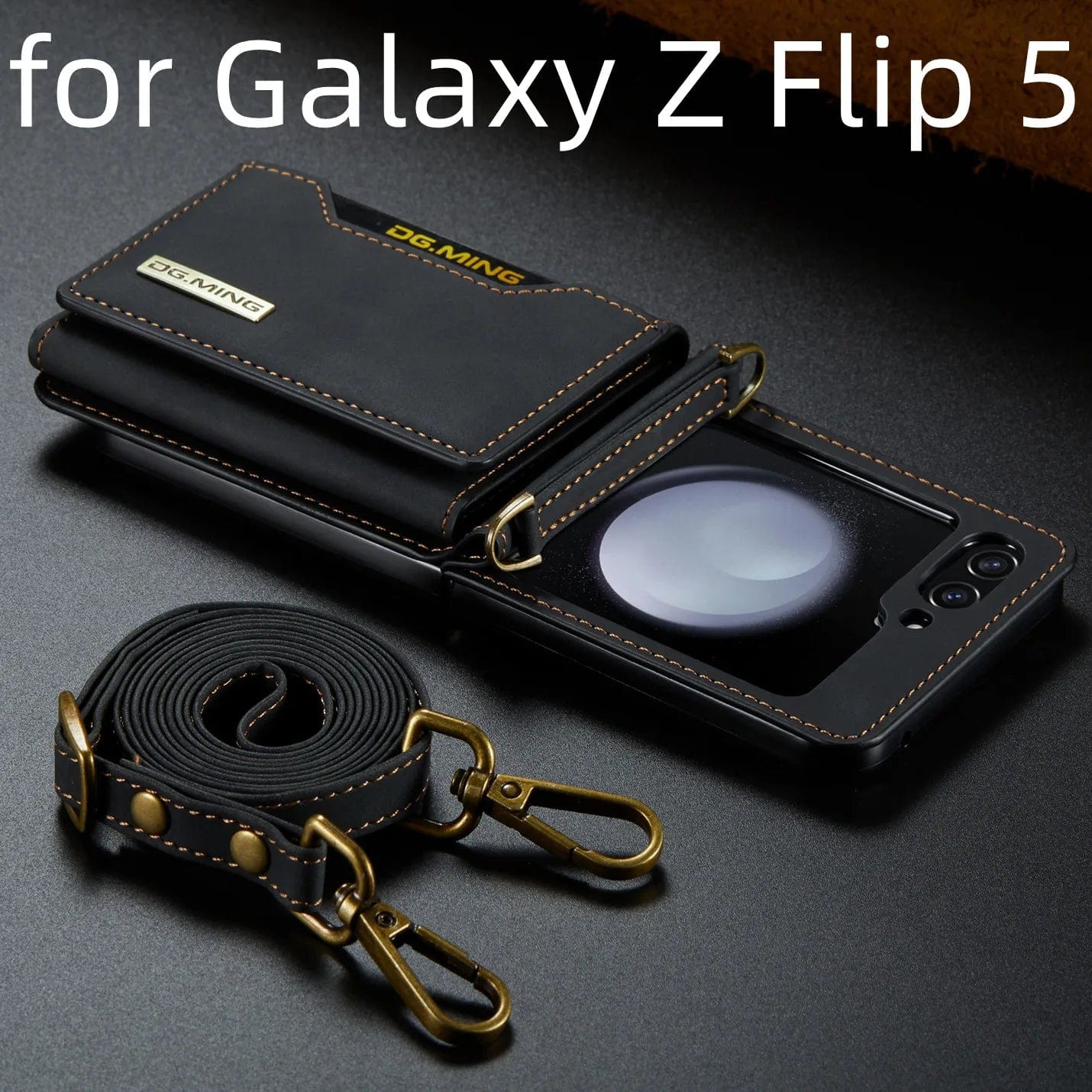 Crossbody Samsung Z Flip Leder Geldbörse Hülle