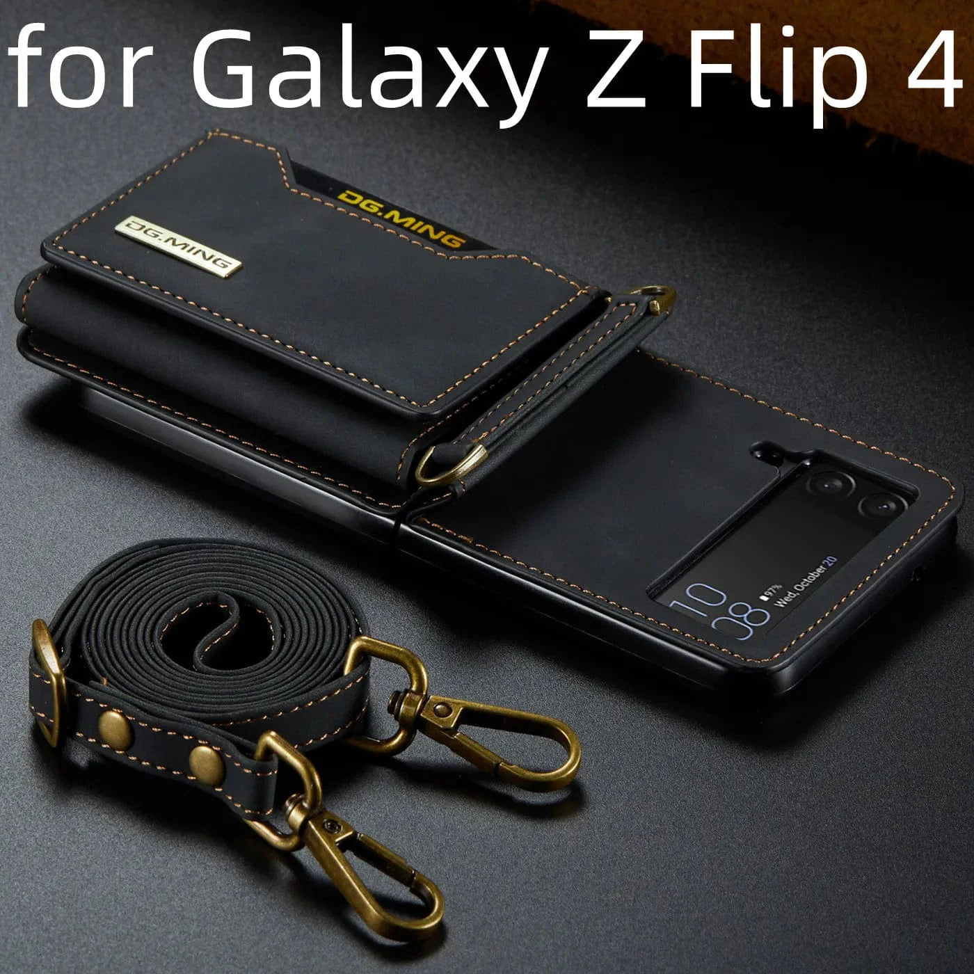 Crossbody Samsung Z Flip Leder Geldbörse Hülle