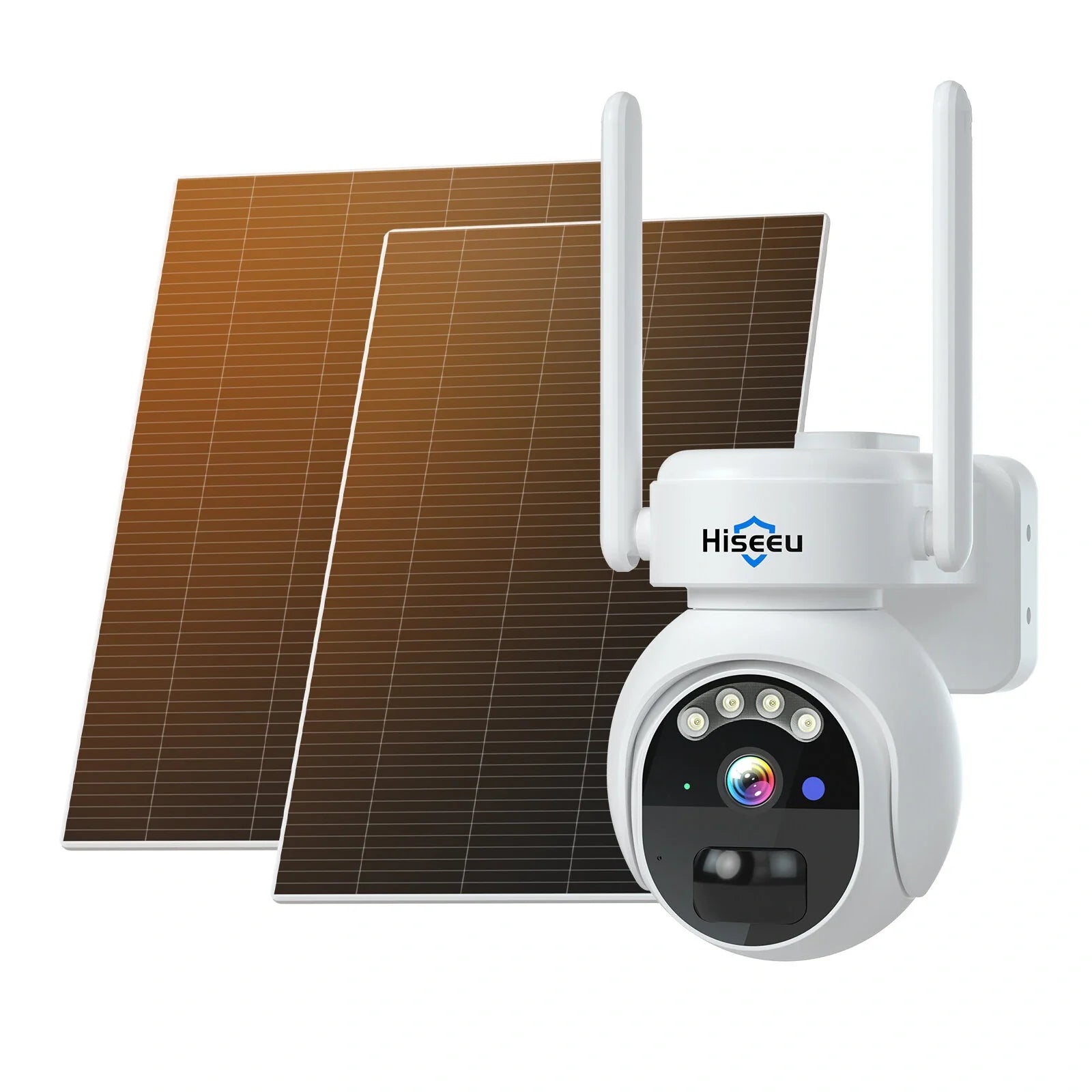 Hiseeu 4MP PTZ Solar-betriebene Wireless-Sicherheitskamera, Nachtsicht, PIR-Humanoiderkennung, IP66 wasserdicht, WiFi-Smart-Home-System