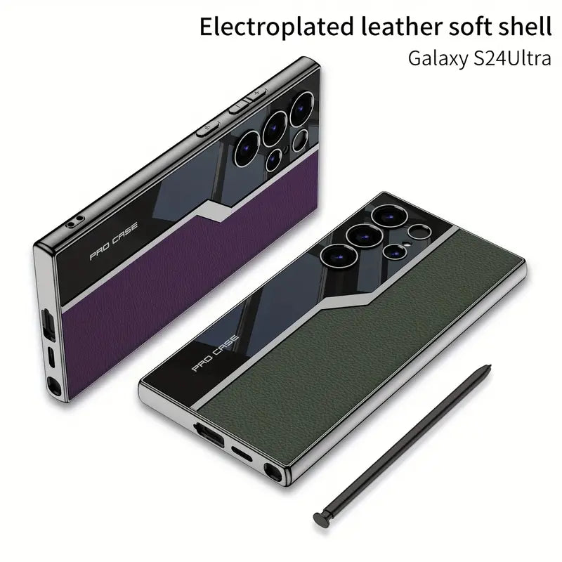 Super Lauf Ultra-dünn Einfache Elektroplattierung Leder Handyhülle Für Samsung Galaxy S25
